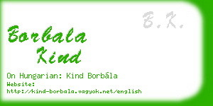 borbala kind business card